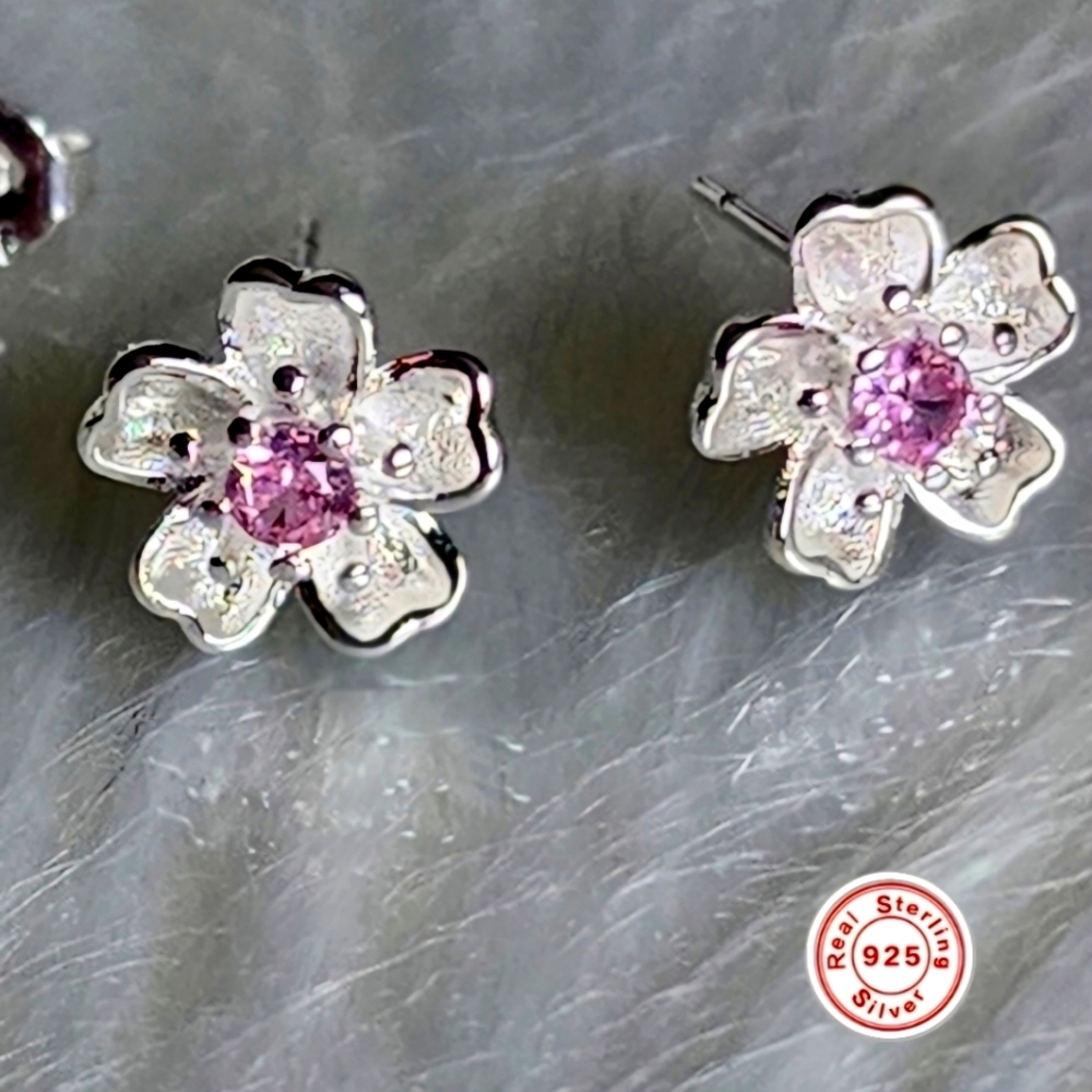 925 Sterling Cherry Blossom Earrings